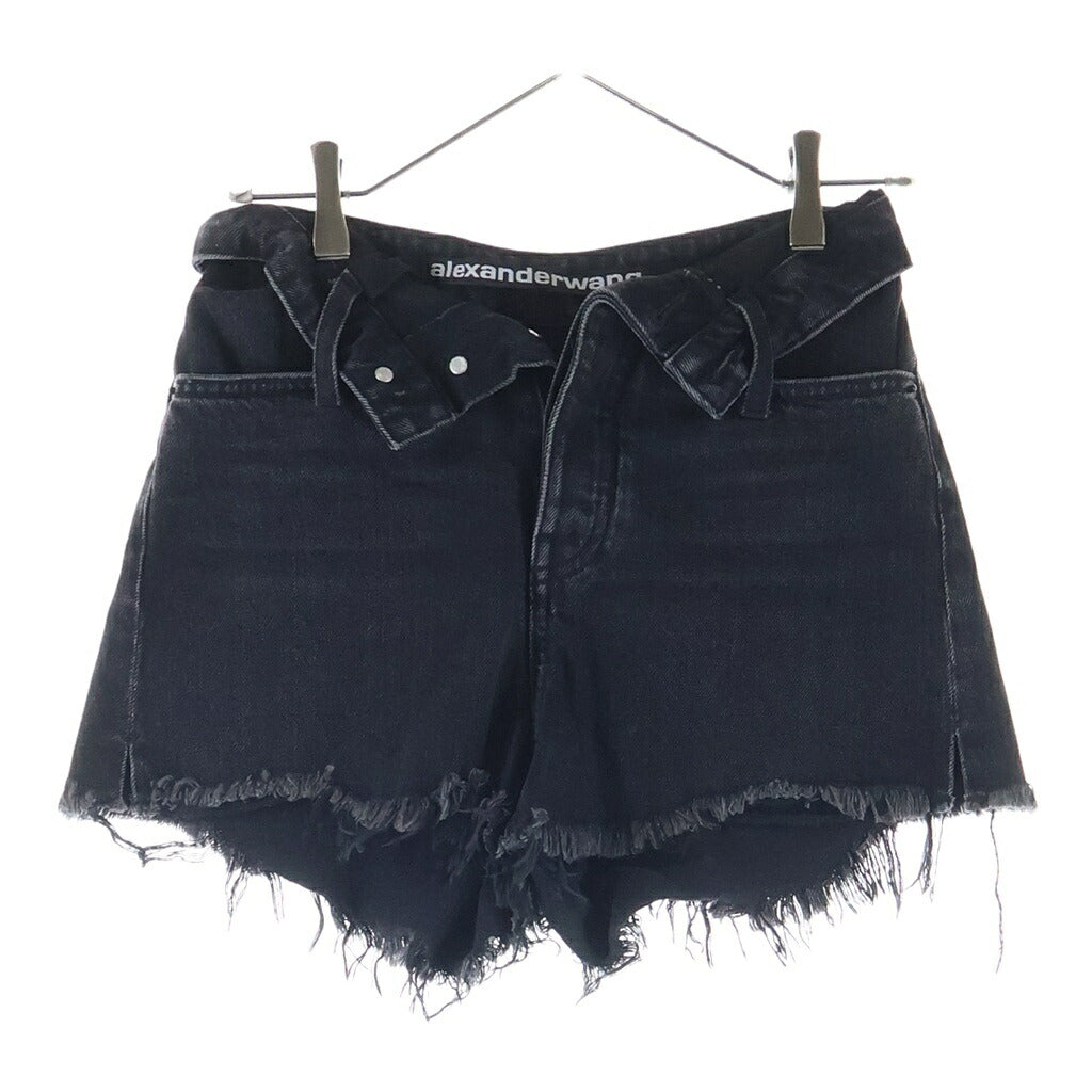 ALEXANDER WANG(アレキサンダーワン) Denim Short Pants ダメージ加工 デニムショーツ ハーフパンツ グレー レディース