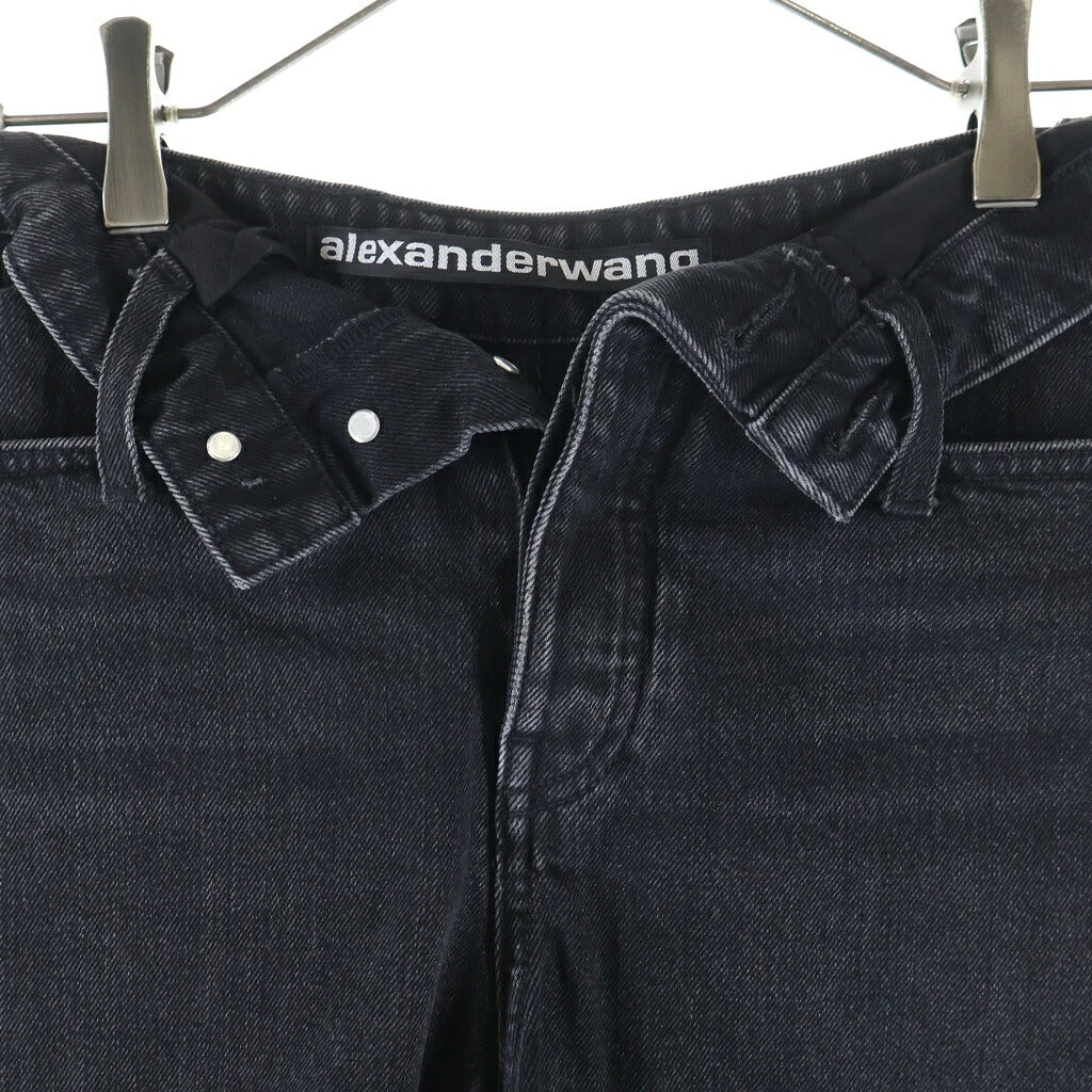 ALEXANDER WANG(アレキサンダーワン) Denim Short Pants ダメージ加工 デニムショーツ ハーフパンツ グレー レディース