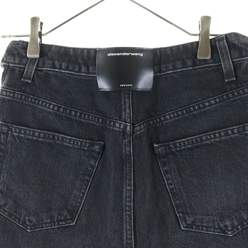 ALEXANDER WANG(アレキサンダーワン) Denim Short Pants ダメージ加工 デニムショーツ ハーフパンツ グレー レディース