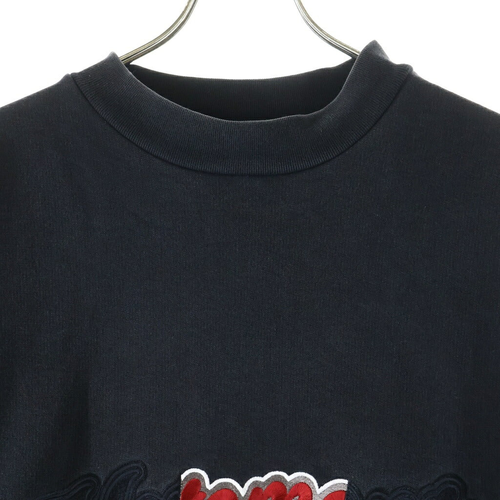 VETEMENTS(ヴェトモン) 18AW Baseball Logo Embroidered Sweatshirt ベースボールロゴ刺繍 クルーネックスウェットトレーナー ブラック MAH18TR31