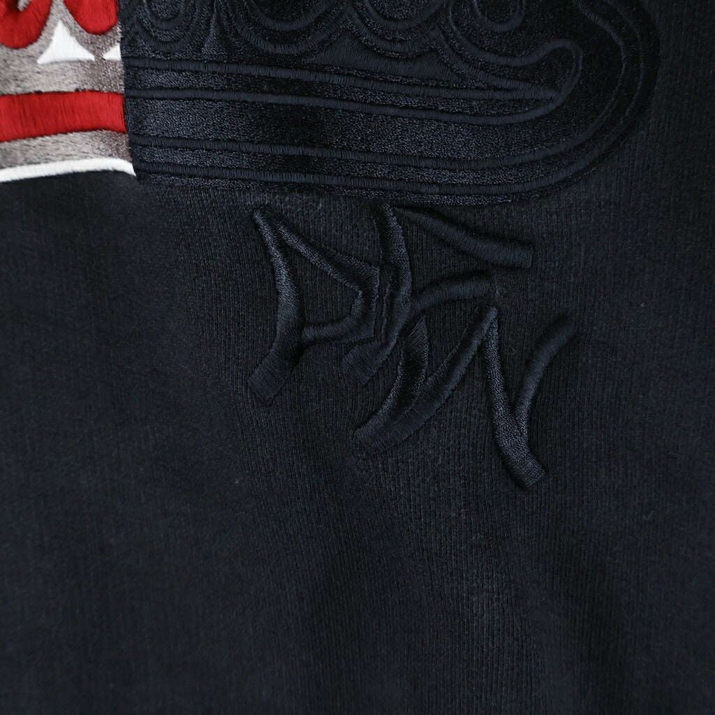 VETEMENTS(ヴェトモン) 18AW Baseball Logo Embroidered Sweatshirt ベースボールロゴ刺繍 クルーネックスウェットトレーナー ブラック MAH18TR31