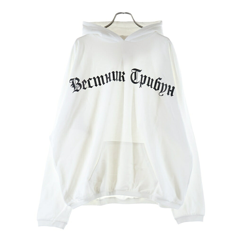 YEEZY(イージー) Gosha Rubchinskiy Tribune Herald HD-01 Hoodie ゴーシャラブチンスキー プルオーバースウェットパーカー フーディー ホワイト