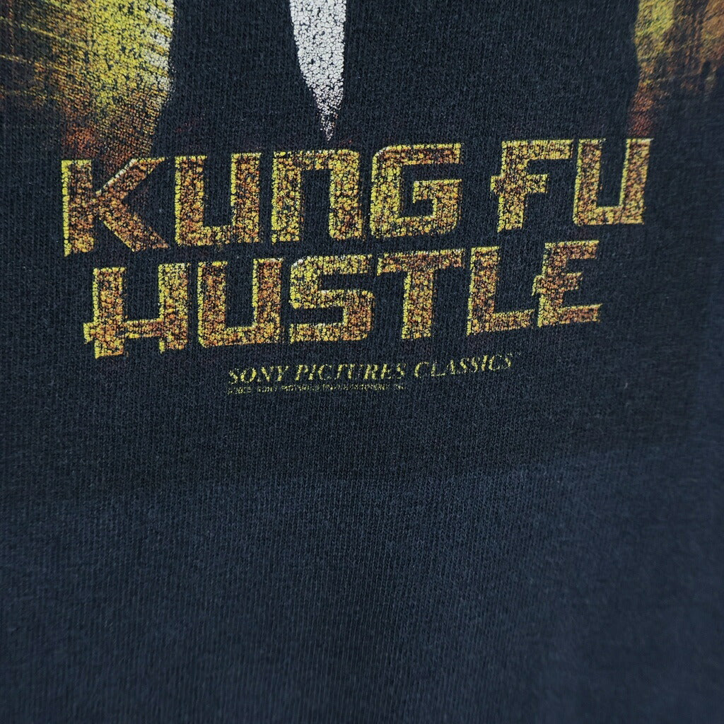 VINTAGE(ヴィンテージ) 00S Kung Fu Hustle Stephen Chow カンフーハッスル スティーブン・チャウ フロントプリント クルー根来半袖Tシャツ ブラック