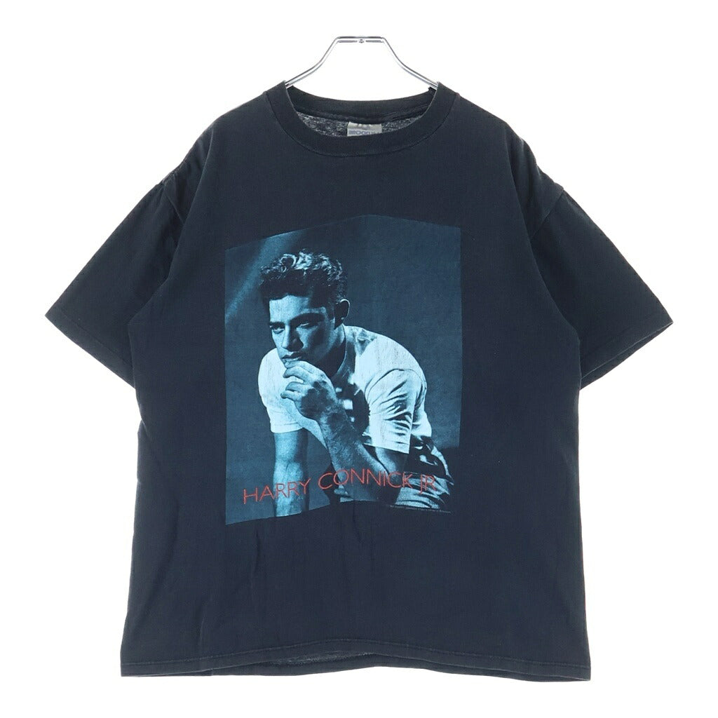 VINTAGE(ヴィンテージ) 90S HARRY CONNICK JR BLUE RED LIGHT 1991 ハリーコニックジュニア レッドライト・ブルーライト 両面プリント クルーネック半袖Tシャツ カットソー ブラック