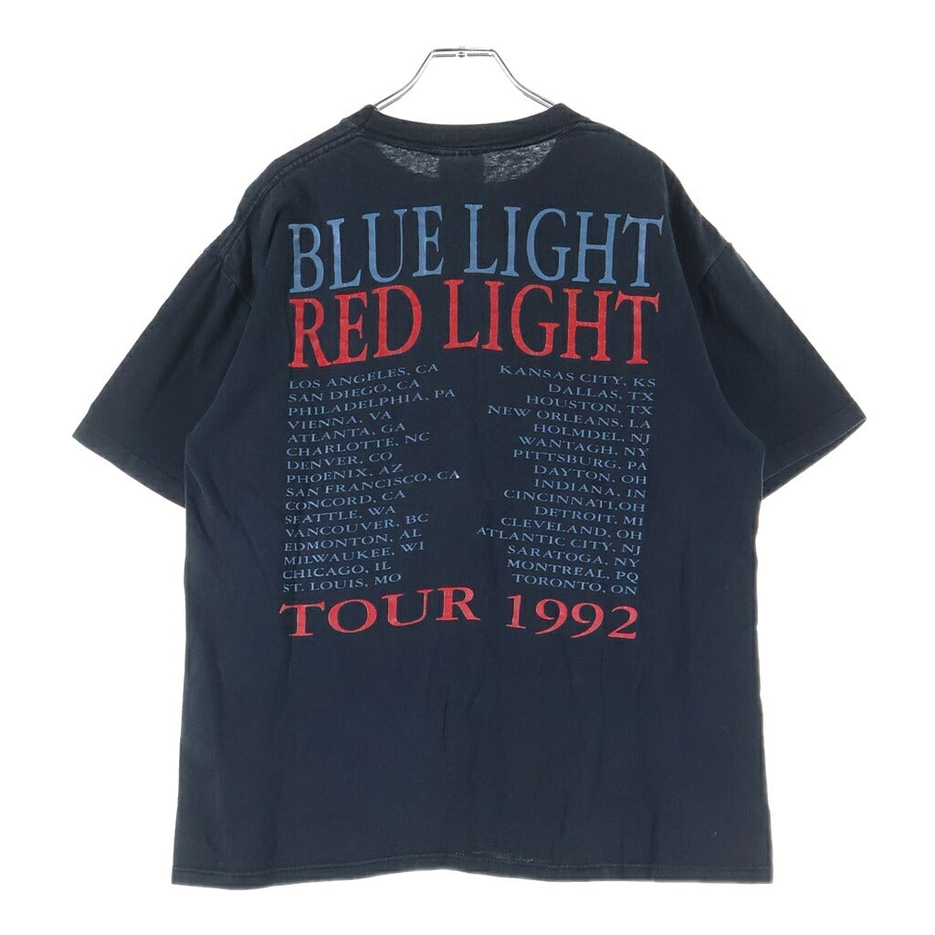 VINTAGE(ヴィンテージ) 90S HARRY CONNICK JR BLUE RED LIGHT 1991 ハリーコニックジュニア レッドライト・ブルーライト 両面プリント クルーネック半袖Tシャツ カットソー ブラック