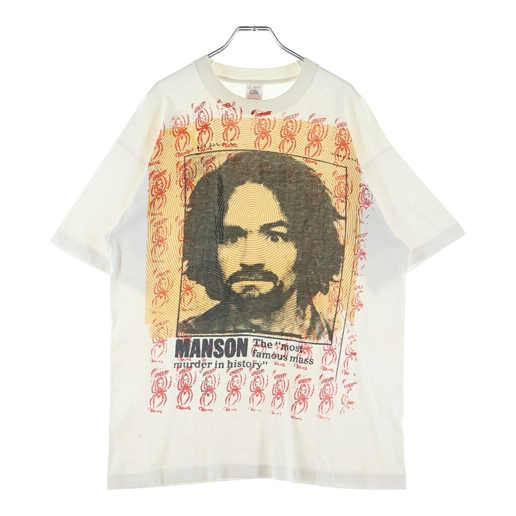 VINTAGE(ヴィンテージ) 90s DON ROCK MANSON TEE ドンロック チャールズマンソン 半袖Tシャツ カットソー ホワイト