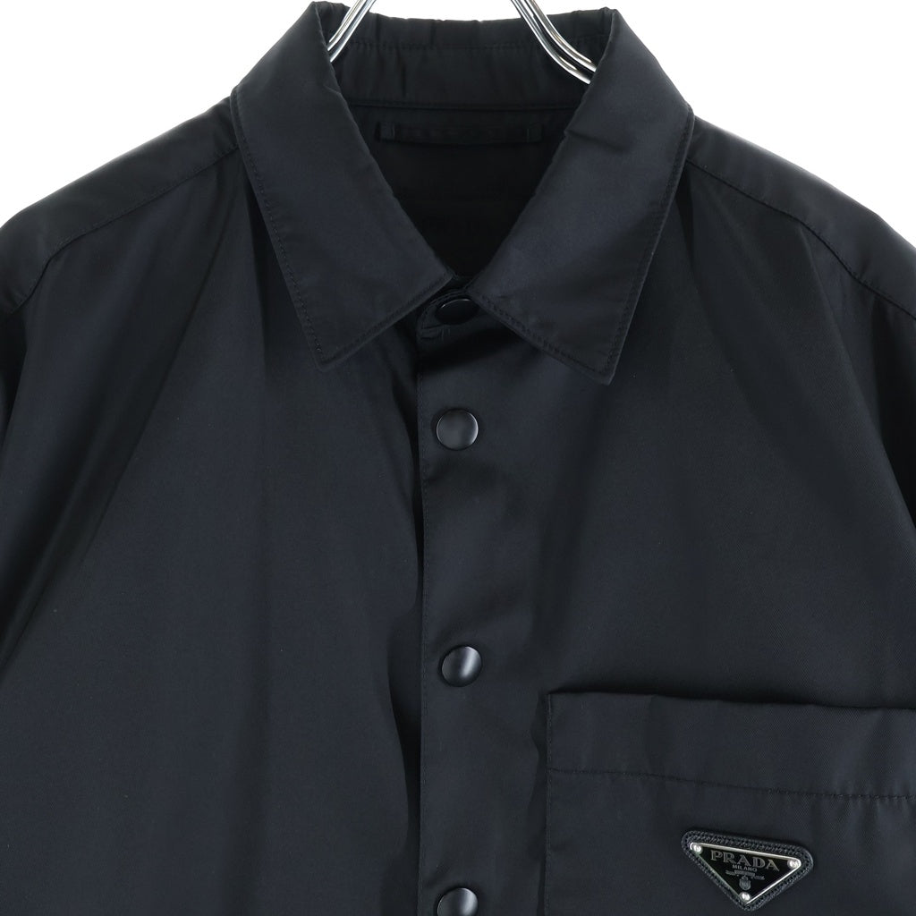 PRADA(プラダ) Re-Nylon トライアングルプレート シャツジャケット ブラック SC514 S202 1WQ8