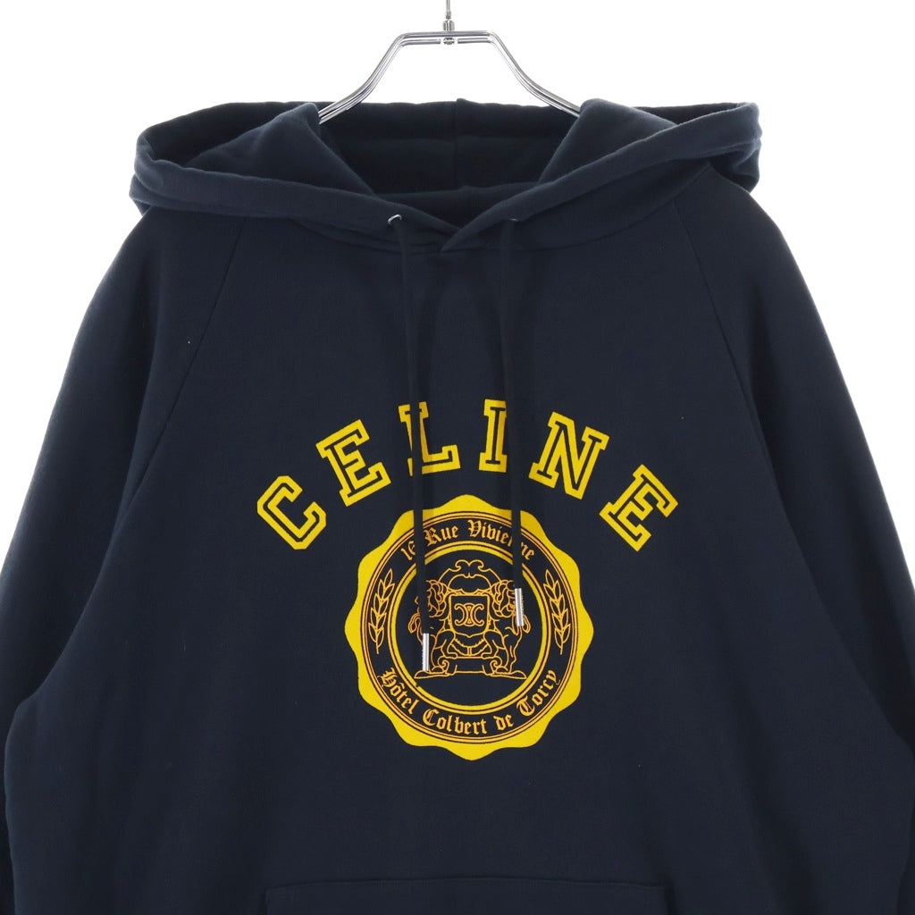 CELINE(セリーヌ) BLASON カレッジロゴ プルオーバーパーカー フーディー RY033670Q.96NJ ネイビー