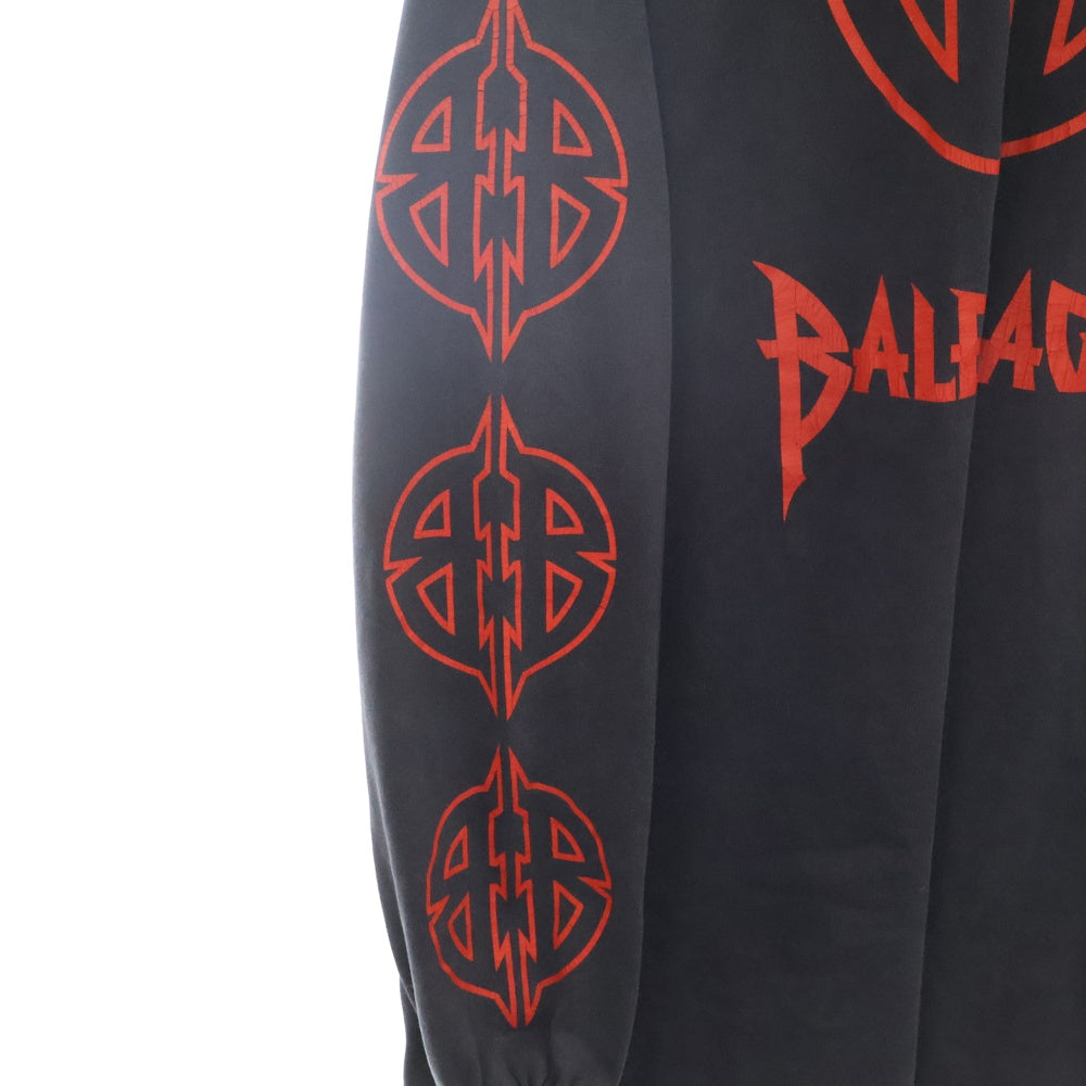 BALENCIAGA(バレンシアガ) 23AW Long Sleeve Metal T-Shirt メタルロゴ ロングスリーブカットソー 長袖Tシャツ ブラック/レッド 739027 TPVI2
