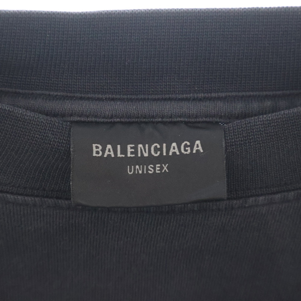 BALENCIAGA(バレンシアガ) 23AW Long Sleeve Metal T-Shirt メタルロゴ ロングスリーブカットソー 長袖Tシャツ ブラック/レッド 739027 TPVI2