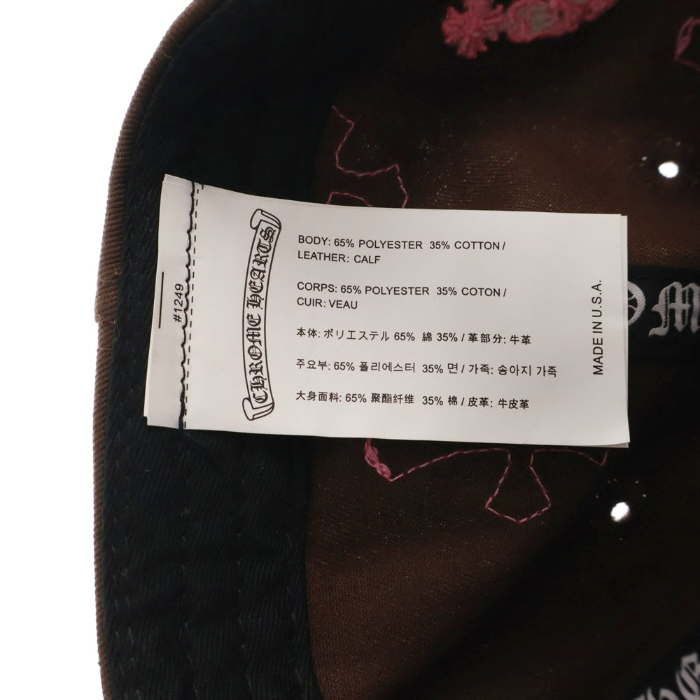 CHROME HEARTS(クロムハーツ) Cross Patch Baseball Cap クロスパッチベースボールキャップ 帽子 クロスボール CH刺繍 ブラウン/ピンク