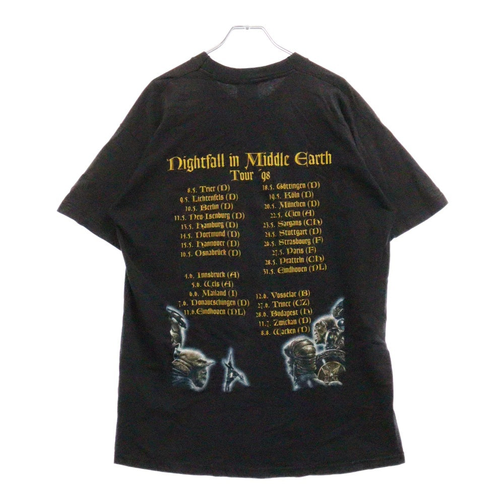 VINTAGE(ヴィンテージ) 90's BLIND GUADIAN 1998 TOUR SCREEN STARS ブラインドガーディアン プリント半袖Tシャツ ブラック