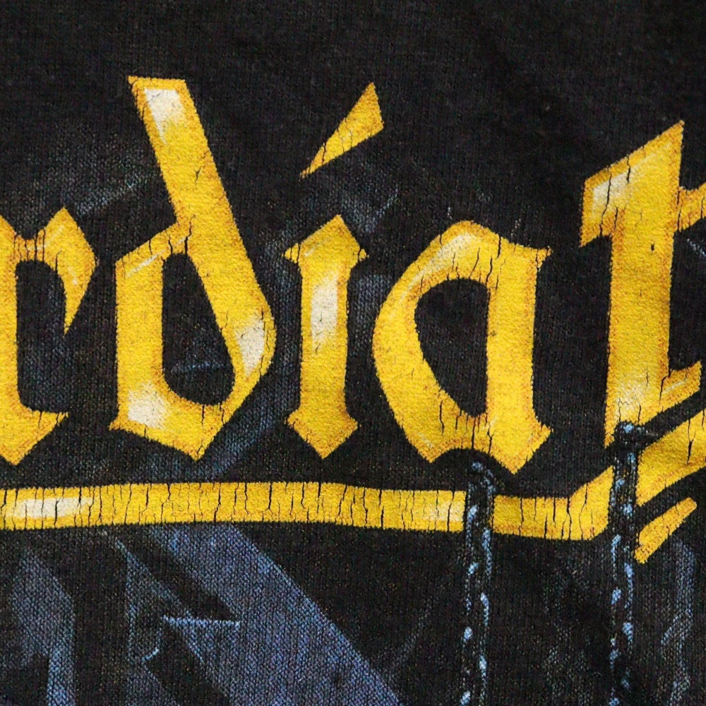 VINTAGE(ヴィンテージ) 90's BLIND GUADIAN 1998 TOUR SCREEN STARS ブラインドガーディアン プリント半袖Tシャツ ブラック