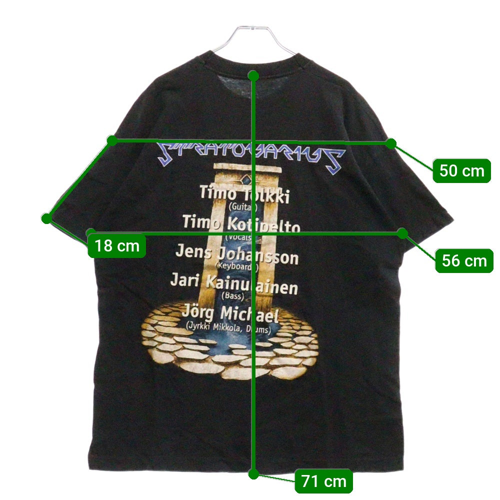 VINTAGE(ヴィンテージ) 90's STRATOVARIUS ストラトヴァリウス プリント半袖Tシャツ ブラック