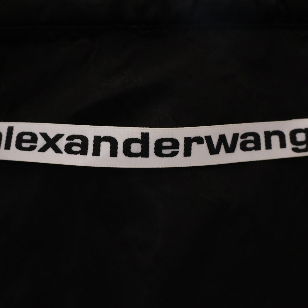 ALEXANDER WANG(アレキサンダーワン) 総柄ロゴ ナイロンハーフジップアップ ブルゾン ブラック UWC123202