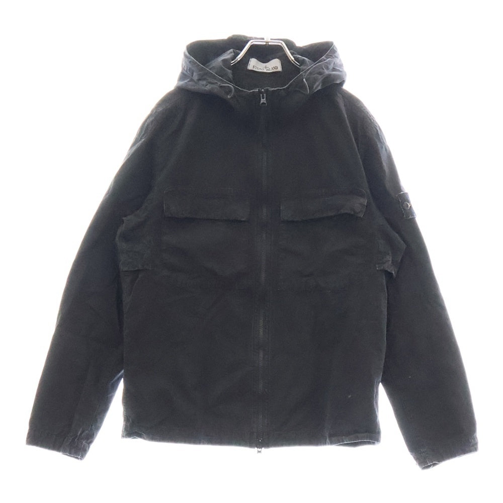STONE ISLAND(ストーンアイランド) 24SS サイドワッペンロゴ ジップアップジャケット ブラック 8015106WN