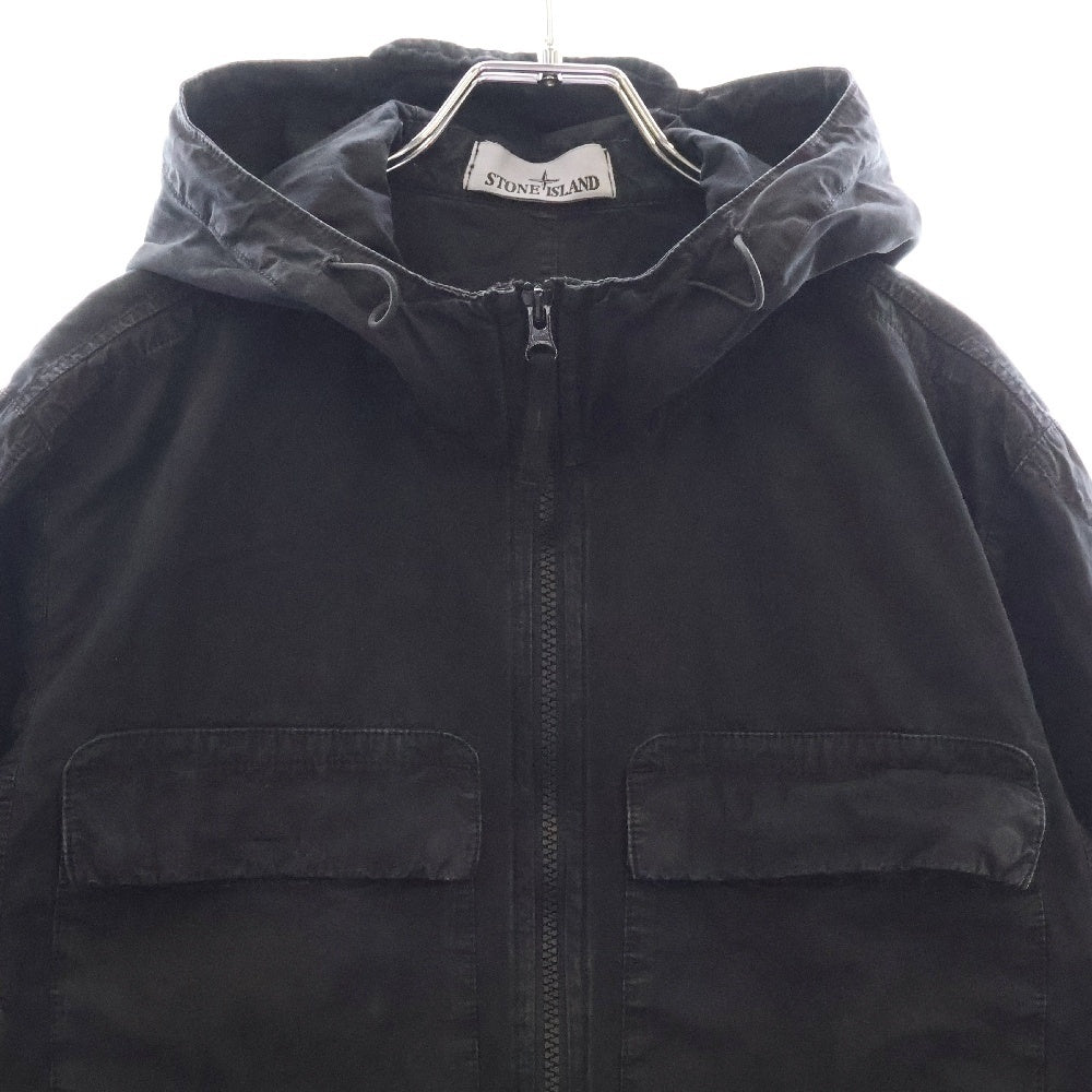 STONE ISLAND(ストーンアイランド) 24SS サイドワッペンロゴ ジップアップジャケット ブラック 8015106WN