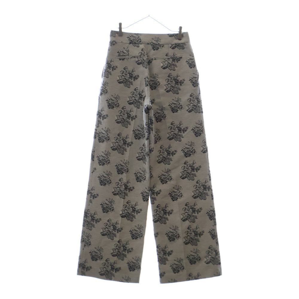 MAISON KITSUNE(メゾンキツネ) DOUBLE PLEAT TAILORED PANTS IN FLOWERS JACQUARD デザイン ダブルプリーツジャガードパンツ ベージュ LW01105WT3002