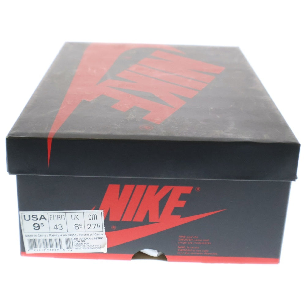 NIKE(ナイキ) 【観賞用 2015年製】 AIR JORDAN 1 LOW RETRO LOW CHICAGO エア ジョーダン シカゴ ローカットスニーカー ホワイト/レッド US9.5/27.5cm 705329‐600