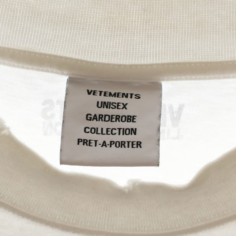 VETEMENTS(ヴェトモン) 23SS La Haute Couture T-SHIRT フロントラバープリント クルーネック 半袖Tシャツ カットソー ホワイト UE63TR740W