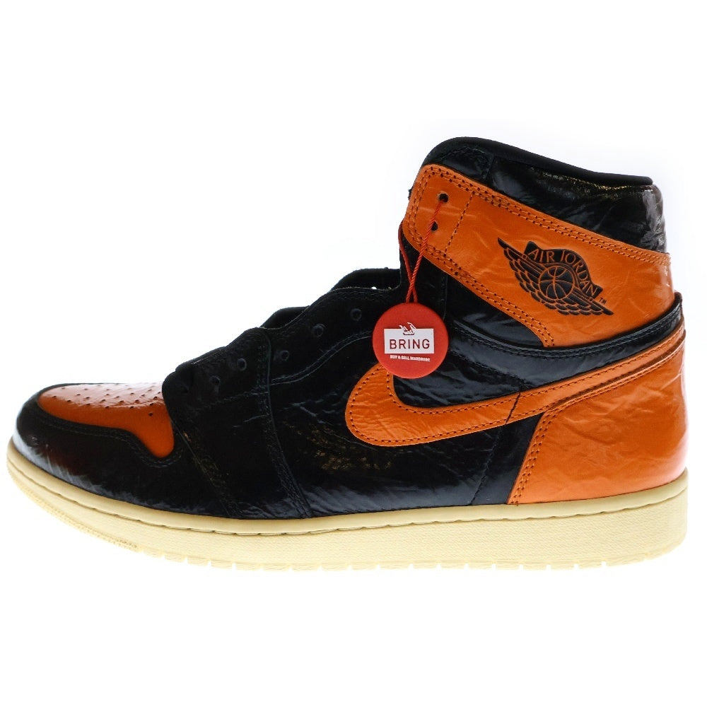 NIKE(ナイキ) Air Jordan 1 High hattered Backboard 3.0 555088 028 エアジョーダン1 ハイ シャッタード バックボード3.0 ハイカットスニーカー ブラック/オレンジ US13/31cm