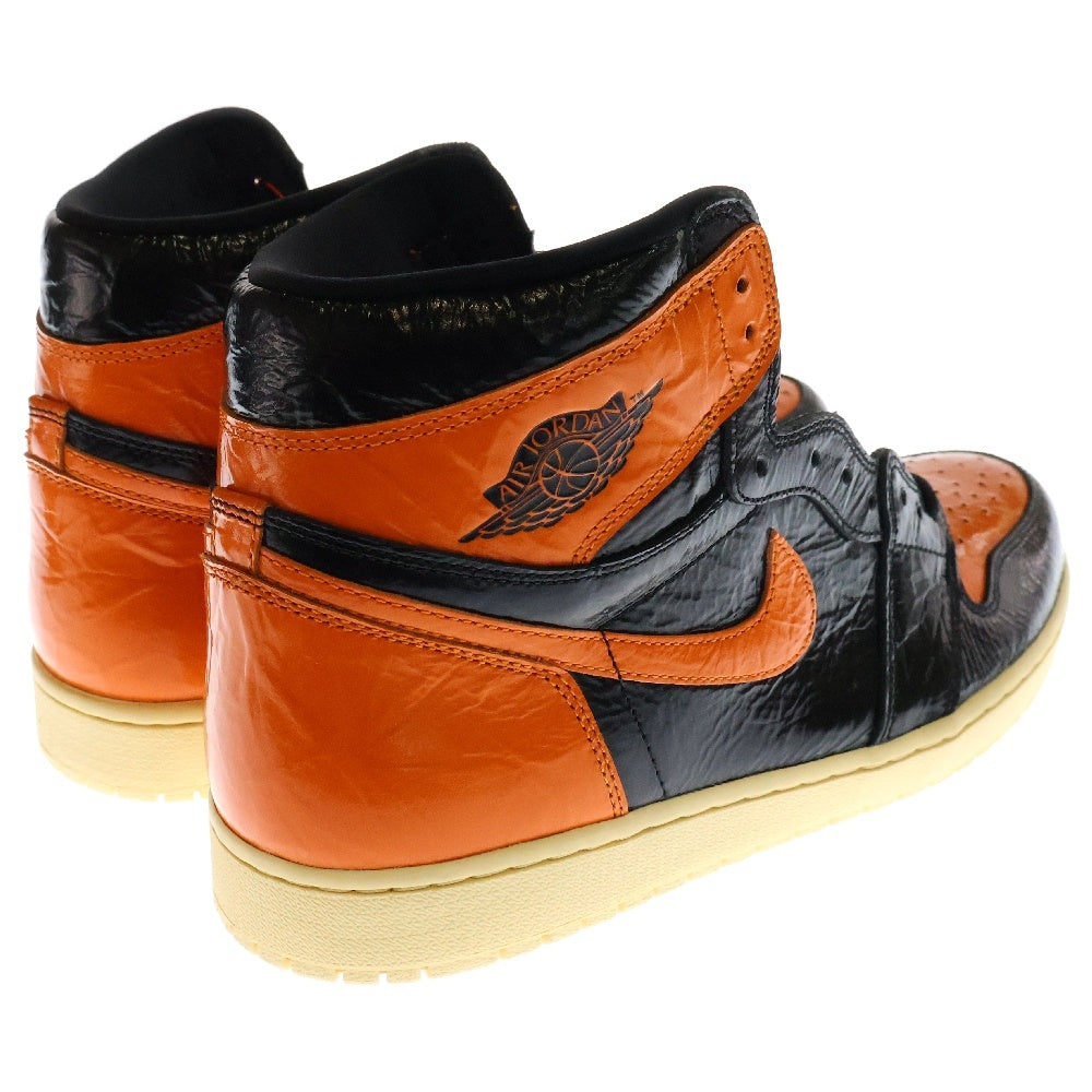 NIKE(ナイキ) Air Jordan 1 High hattered Backboard 3.0 555088 028 エアジョーダン1 ハイ シャッタード バックボード3.0 ハイカットスニーカー ブラック/オレンジ US13/31cm