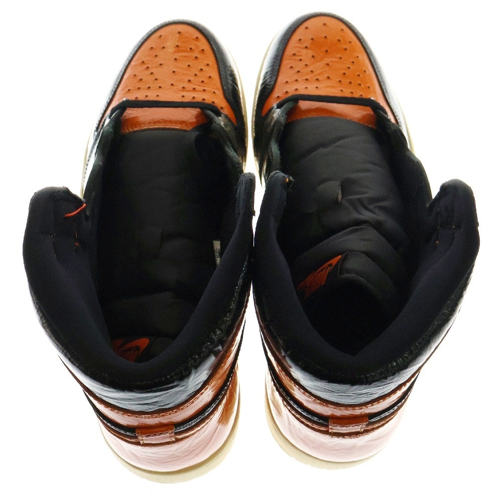 NIKE(ナイキ) Air Jordan 1 High hattered Backboard 3.0 555088 028 エアジョーダン1 ハイ シャッタード バックボード3.0 ハイカットスニーカー ブラック/オレンジ US13/31cm