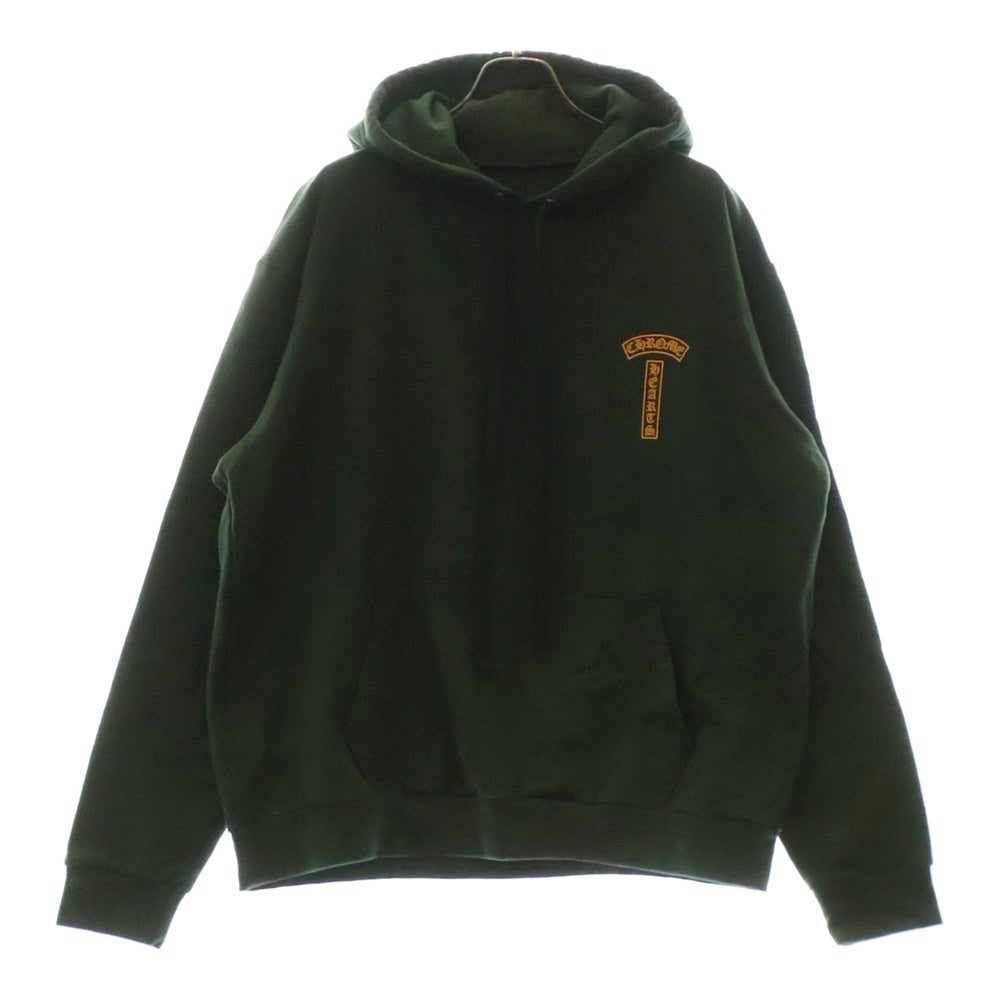 CHROME HEARTS(クロムハーツ) SWTSHRT PLVR バックアーチロゴ USAプリント スウェットプルオーバーパーカー グリーン/イエロー