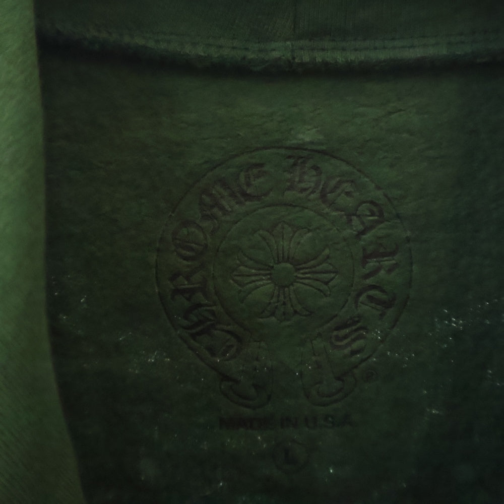 CHROME HEARTS(クロムハーツ) SWTSHRT PLVR バックアーチロゴ USAプリント スウェットプルオーバーパーカー グリーン/イエロー