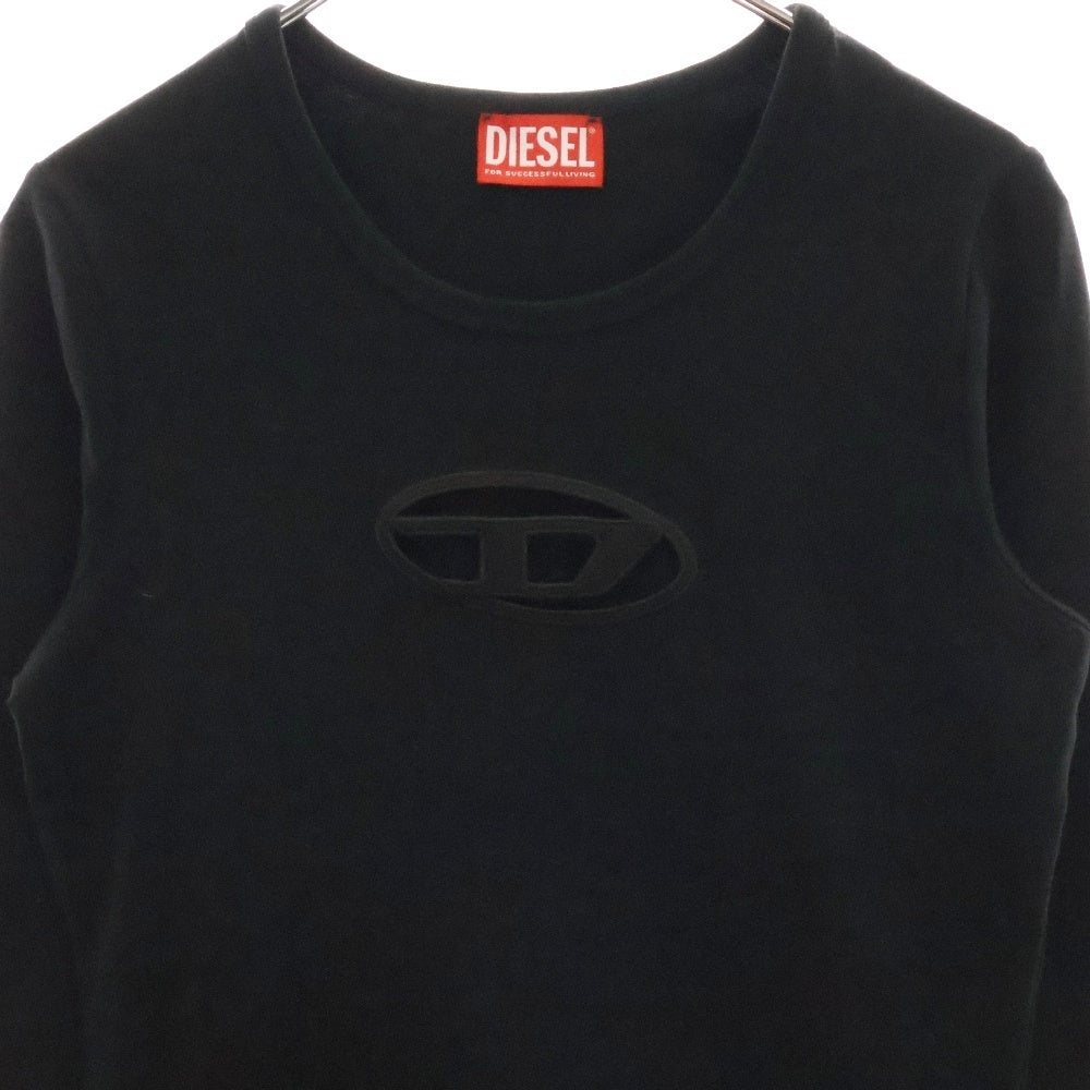 DIESEL(ディーゼル) T-Angie-Ls Dロゴ長袖Tシャツ カットソー ブラック A06269