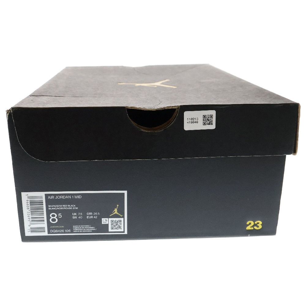 NIKE(ナイキ) Air Jordan 1 Mid Gym Red エアジョーダン1 ミッドカットスニーカー ホワイト/ブラック/レッド DQ8426 106 26.5cm