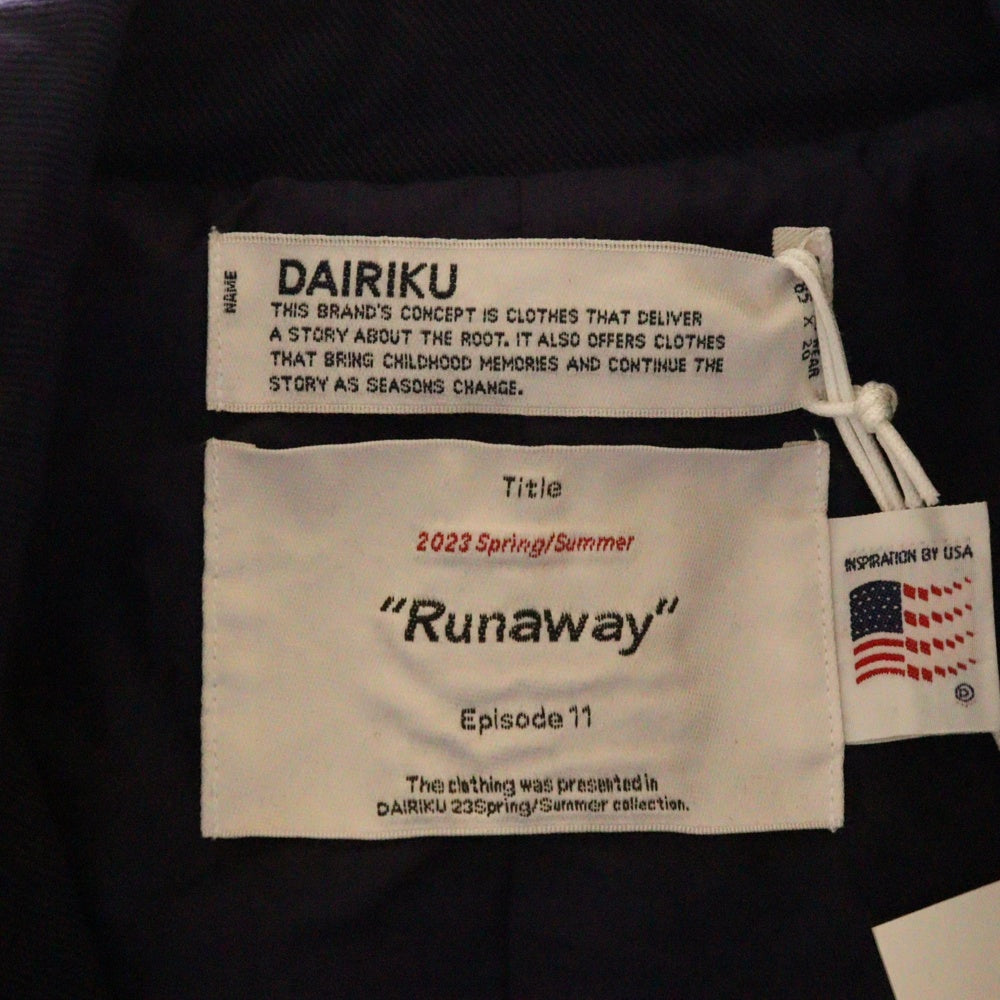 DAIRIKU(ダイリク) 23SS Vintage Wash Single Trench Coat ヴィンテージ ウォッシュ シングル トレンチコート パープル O-3