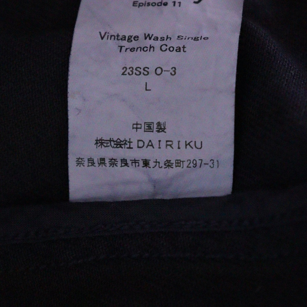 DAIRIKU(ダイリク) 23SS Vintage Wash Single Trench Coat ヴィンテージ ウォッシュ シングル トレンチコート パープル O-3