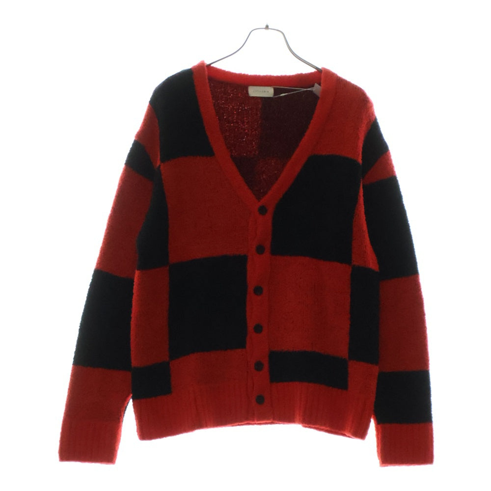 LITTLEBIG(リトルビッグ) 22SS Pattern Knit Cardigan パターン ニットカーディガン コットン レッド/ブラック LB221-KT03