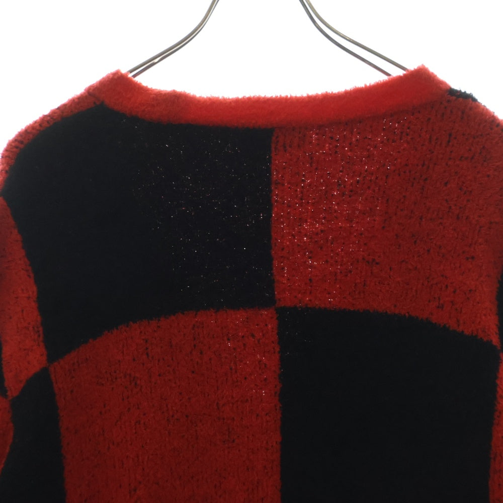 LITTLEBIG(リトルビッグ) 22SS Pattern Knit Cardigan パターン ニットカーディガン コットン レッド/ブラック LB221-KT03