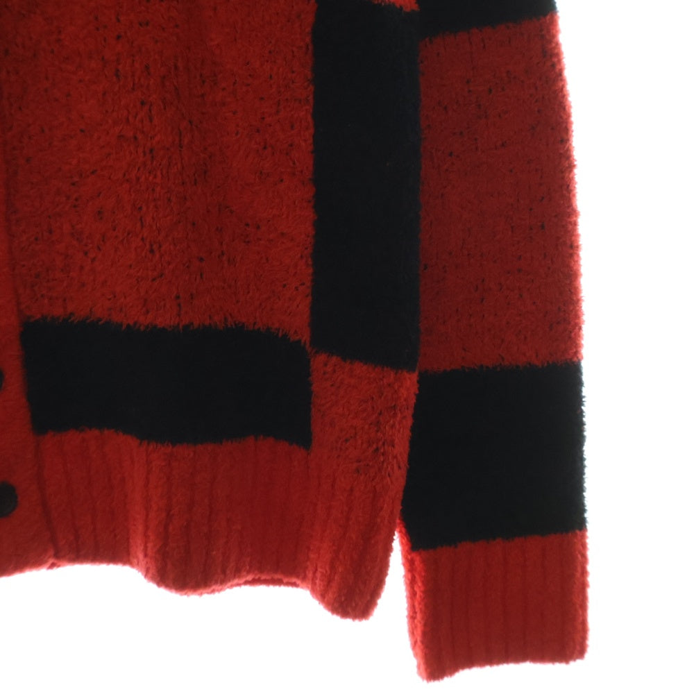 LITTLEBIG(リトルビッグ) 22SS Pattern Knit Cardigan パターン ニットカーディガン コットン レッド/ブラック LB221-KT03