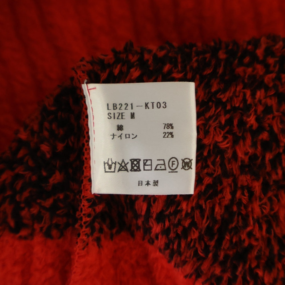 LITTLEBIG(リトルビッグ) 22SS Pattern Knit Cardigan パターン ニットカーディガン コットン レッド/ブラック LB221-KT03
