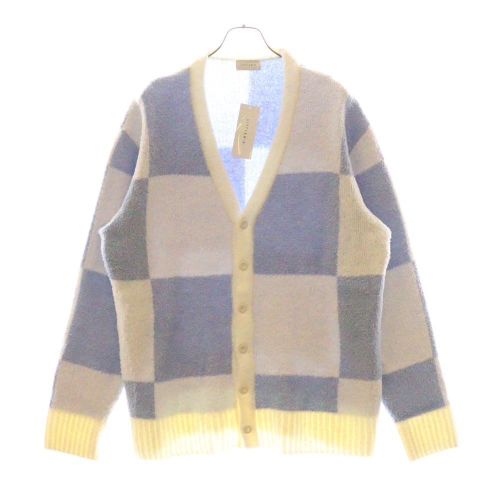 LITTLEBIG(リトルビッグ) 22SS Pattern Knit Cardigan パターン ニットカーディガン コットン ホワイト/ブルー LBP221-KT01