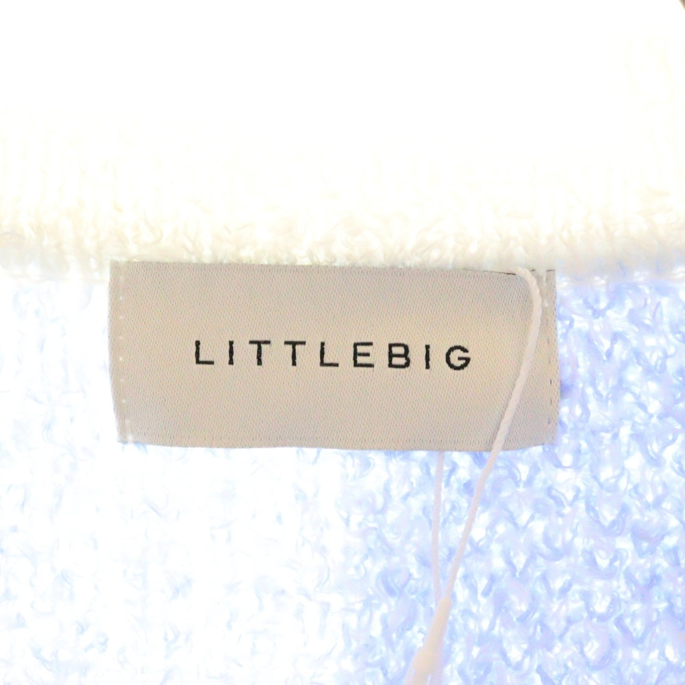 LITTLEBIG(リトルビッグ) 22SS Pattern Knit Cardigan パターン ニットカーディガン コットン ホワイト/ブルー LBP221-KT01