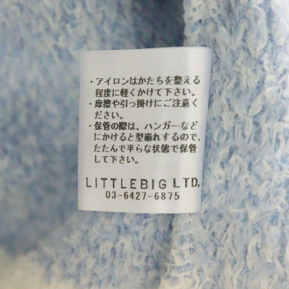 LITTLEBIG(リトルビッグ) 22SS Pattern Knit Cardigan パターン ニットカーディガン コットン ホワイト/ブルー LBP221-KT01