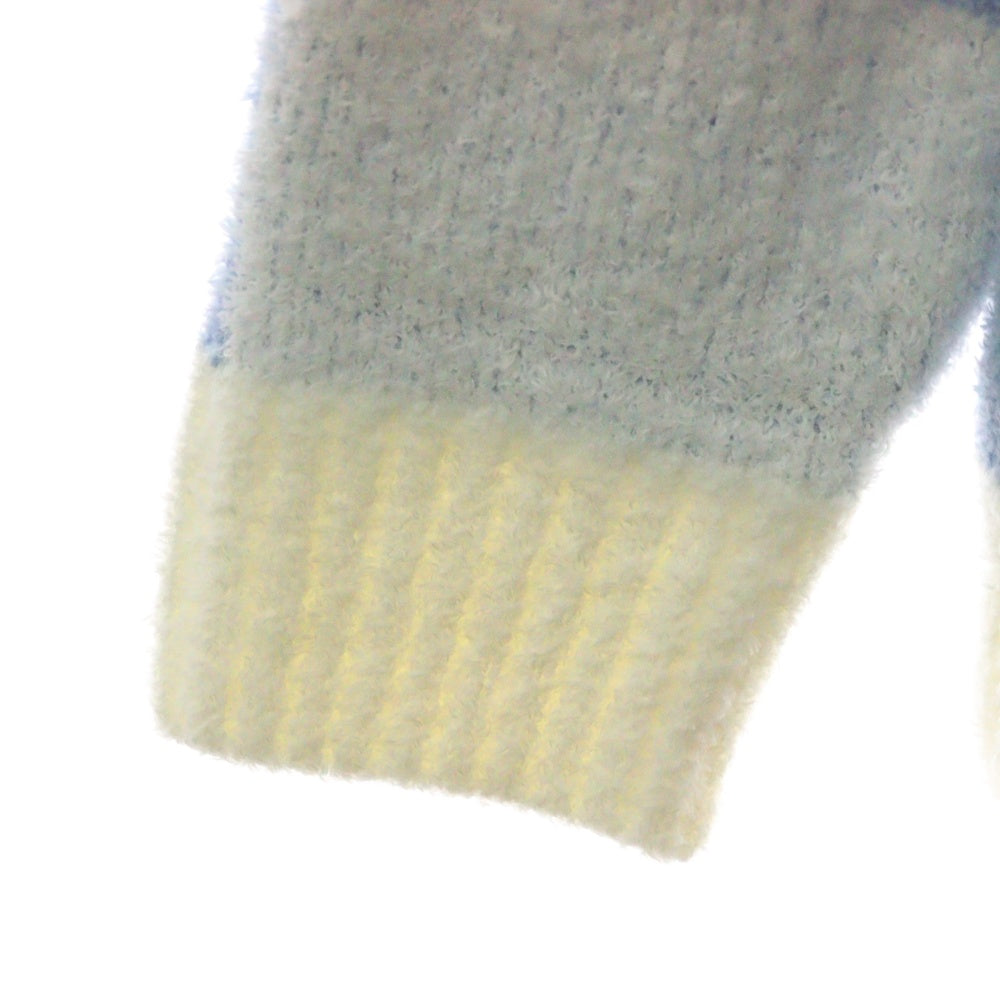 LITTLEBIG(リトルビッグ) 22SS Pattern Knit Cardigan パターン ニットカーディガン コットン ホワイト/ブルー LBP221-KT01