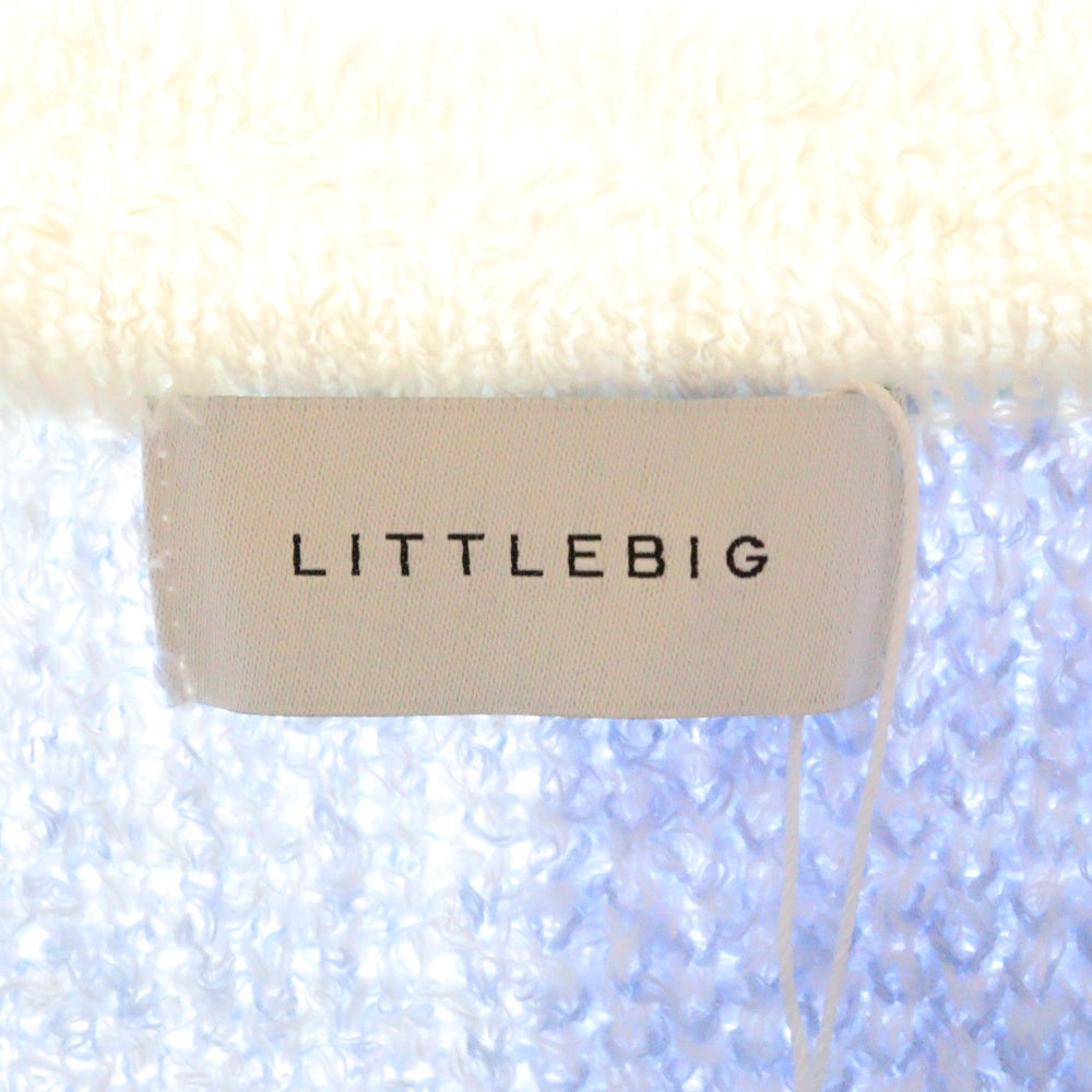 LITTLEBIG(リトルビッグ) 22SS Pattern Knit Cardigan パターン ニットカーディガン コットン ホワイト/ブルー LBP221-KT01