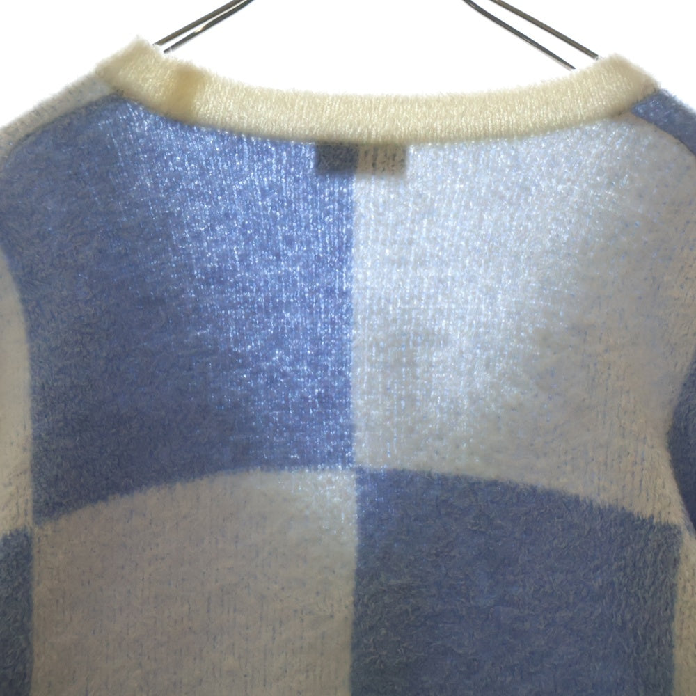 LITTLEBIG(リトルビッグ) 22SS Pattern Knit Cardigan パターン ニットカーディガン コットン ホワイト/ブルー LBP221-KT01