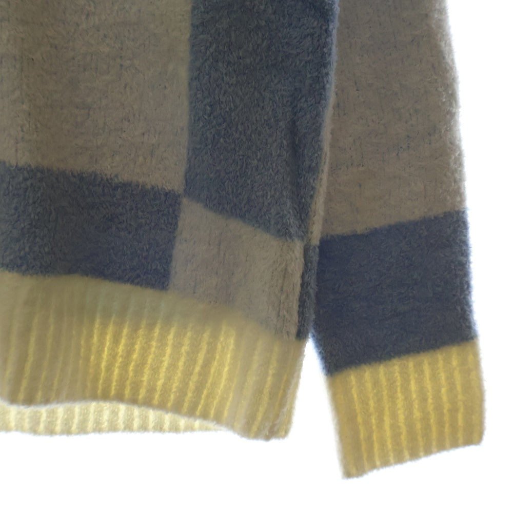 LITTLEBIG(リトルビッグ) 22SS Pattern Knit Cardigan パターン ニットカーディガン コットン ホワイト/ブルー LBP221-KT01