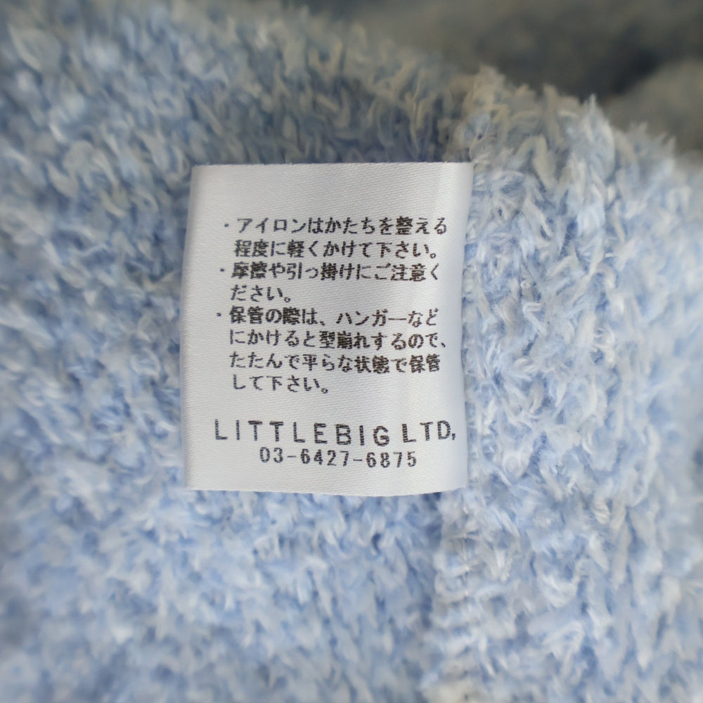 LITTLEBIG(リトルビッグ) 22SS Pattern Knit Cardigan パターン ニットカーディガン コットン ホワイト/ブルー LBP221-KT01