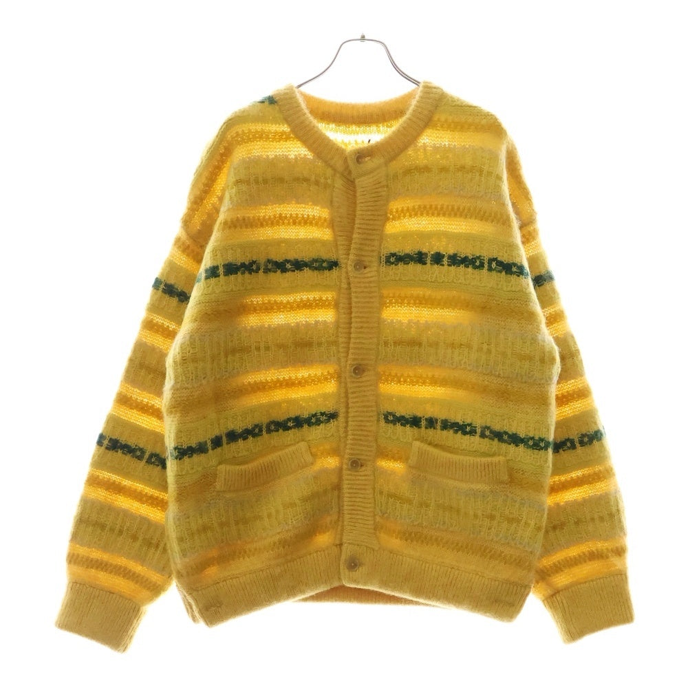 Stein(シュタイン) 22AW Silk Mohair Fair Isle Knit Cardigan シルク モヘアファー アイルニット カーディガン イエロー ST.453