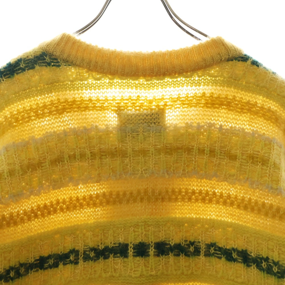 Stein(シュタイン) 22AW Silk Mohair Fair Isle Knit Cardigan シルク モヘアファー アイルニット カーディガン イエロー ST.453