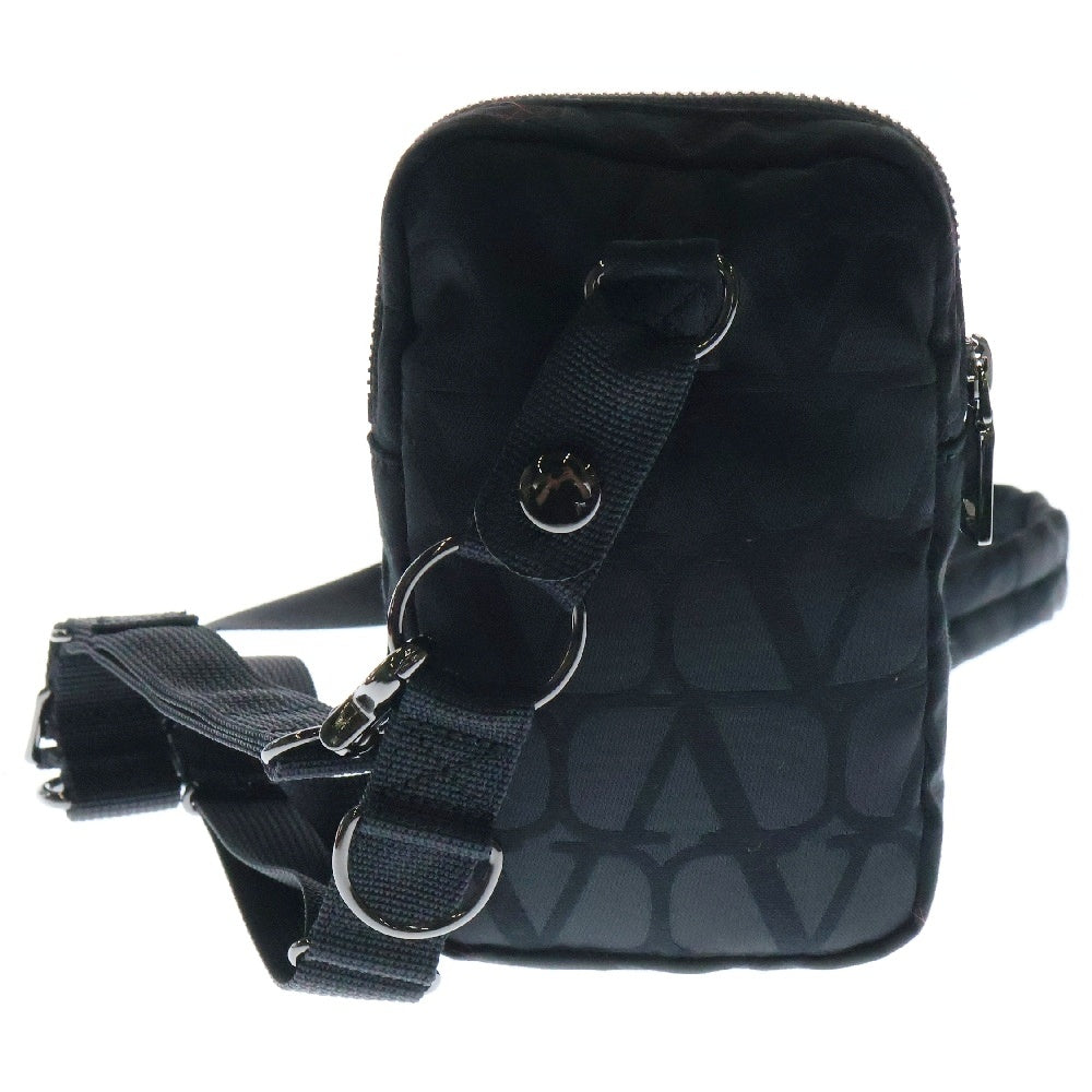 VALENTINO(ヴァレンチノ) ×PORTER SHOULDER POUCH ポーター 総柄ロゴ ショルダーポーチ ブラック ※ポーチ欠損