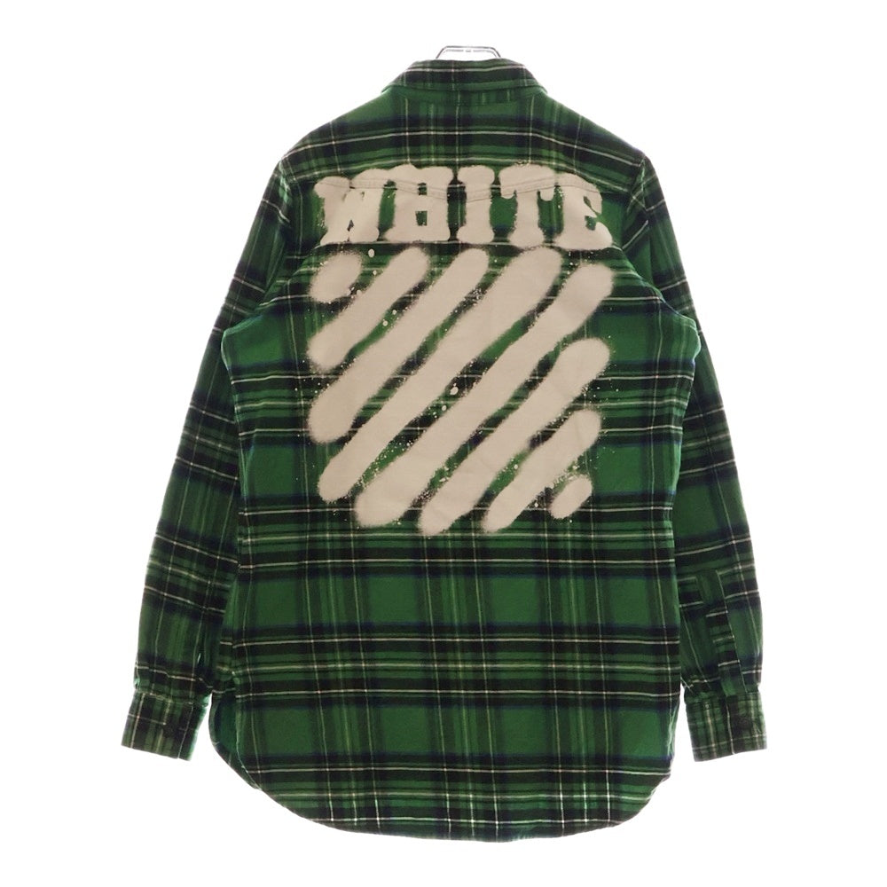 OFF-WHITE(オフホワイト) 17SS DIAG SPRAY CHECK SHIRT ダイアグ サプライ チェックシャツ 長袖シャツ グリーン