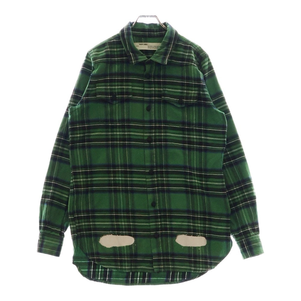OFF-WHITE(オフホワイト) 17SS DIAG SPRAY CHECK SHIRT ダイアグ サプライ チェックシャツ 長袖シャツ グリーン